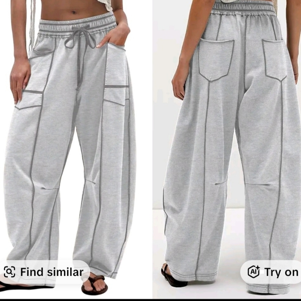 Womens Wide Leg Casual Pant